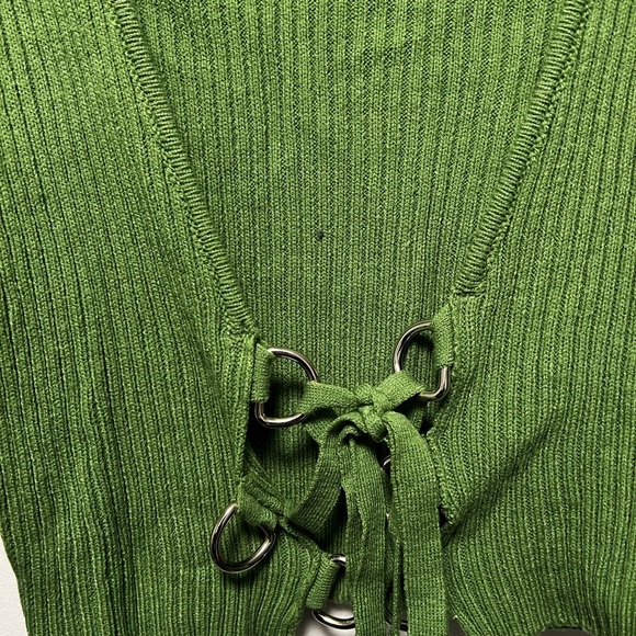 The Ragged Priest Green Ribbed Top - Picture 2 of 4